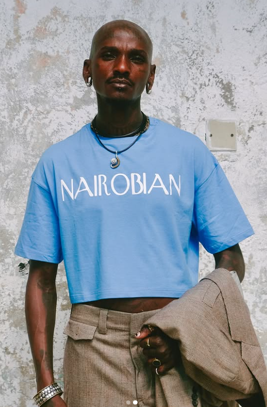 Nairobian Crop Tee - Blue