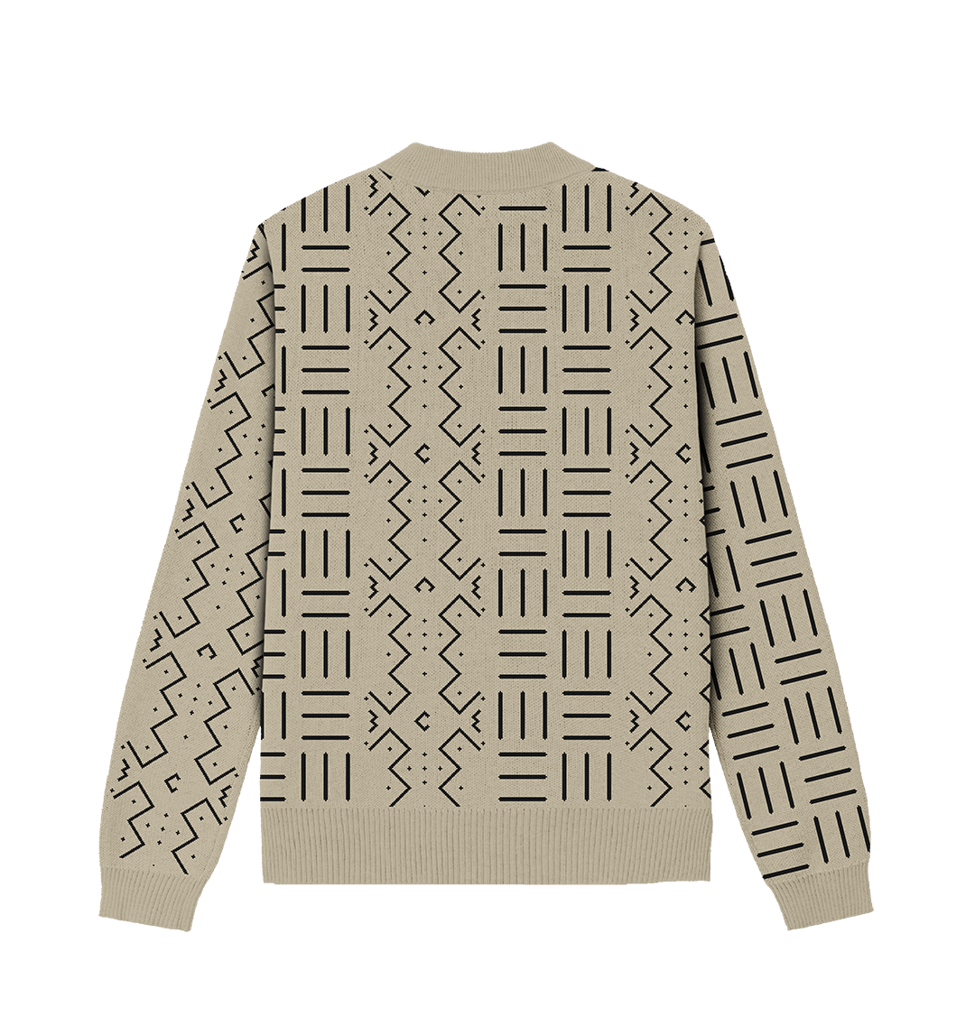 Beige Bogolan knitted Cardigan