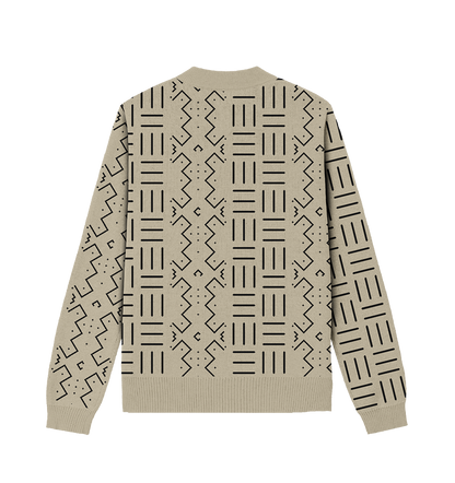 Beige Bogolan knitted Cardigan