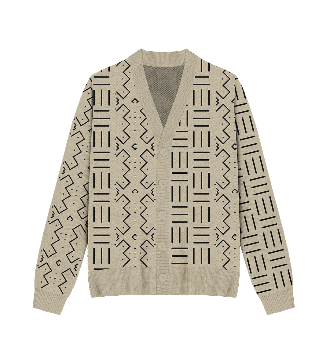 Beige Bogolan knitted Cardigan