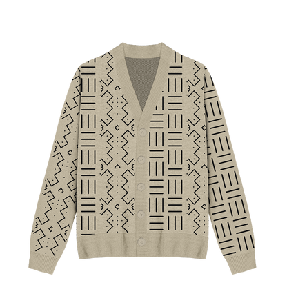 Beige Bogolan knitted Cardigan