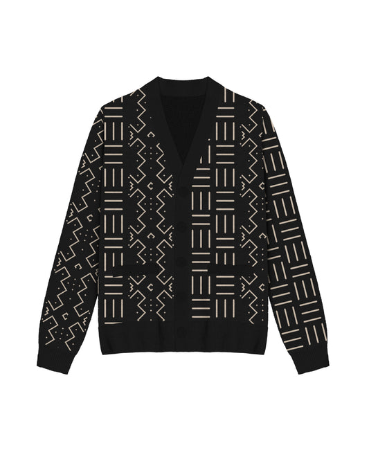 Black Bogolan knitted Cardigan