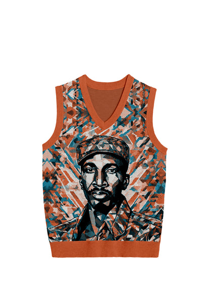 Thomas Sankara Orange knitted vest