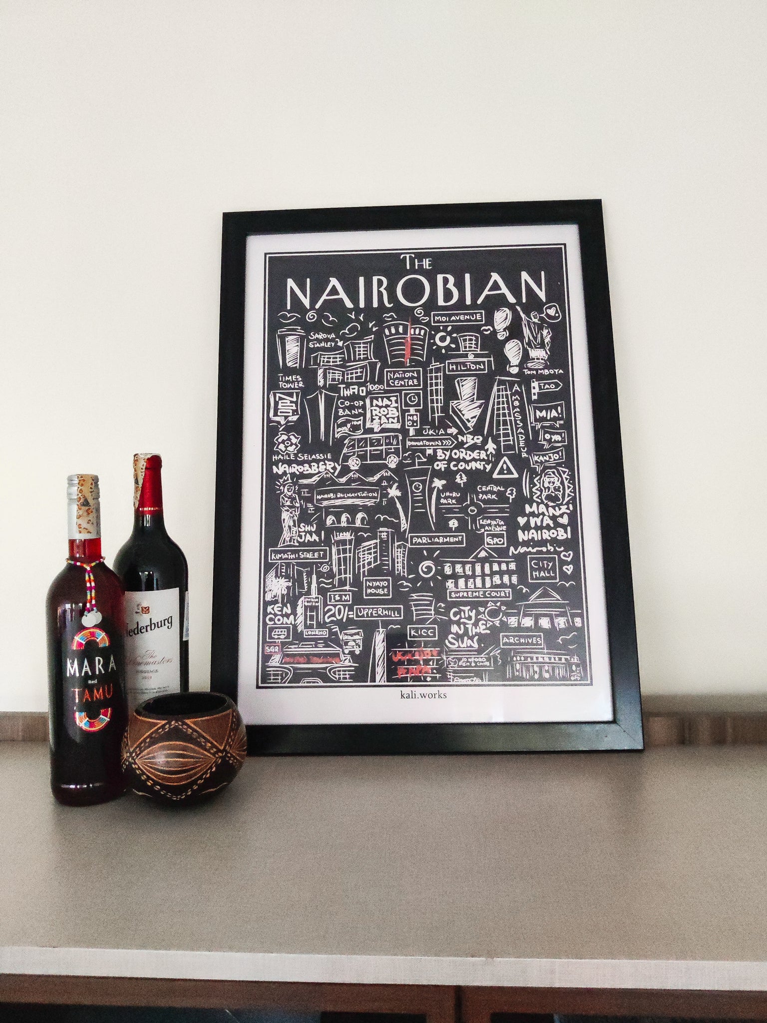 The Nairobian Ramani Artprint (black)