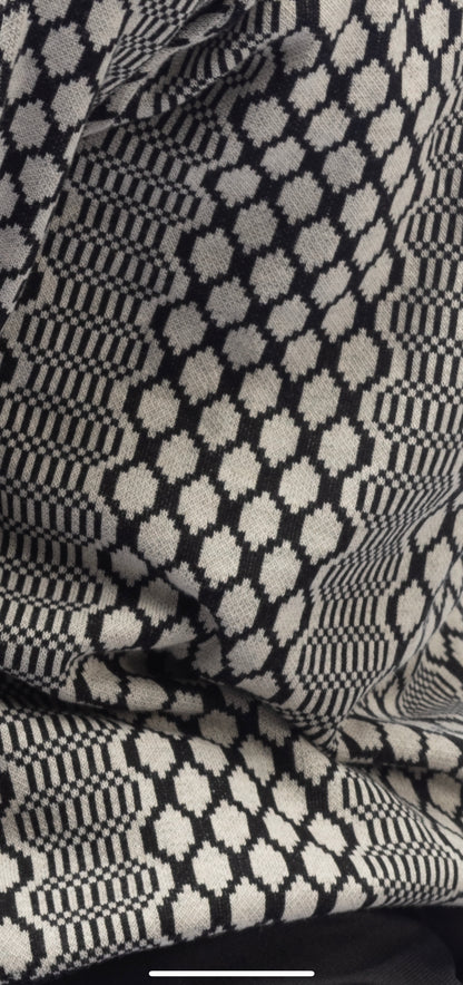 Knitwear: Black & White Kente